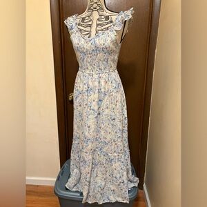 American Eagle Outfitters Blue and White Maxi Sundress NWT